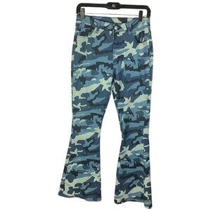 Celebrity Ace Women's Camouflage Jeans  Flare & Wide‎ Leg Blue 28in Waist